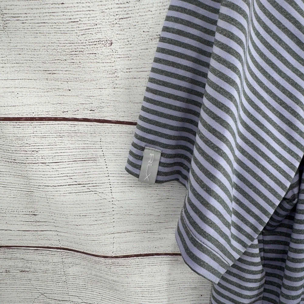 RLX Ralph Lauren‎ Golf Polo Shirt XL Striped Wicking Athletic Performance